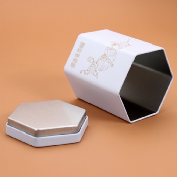 Hexagon Shape Metal Tin Box for Tea Packaging