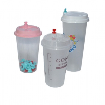 Customized Transparent Biodegradable PP Drinking Cup with Lid