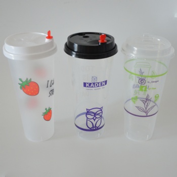 Customized Transparent Biodegradable PP Drinking Cup with Lid