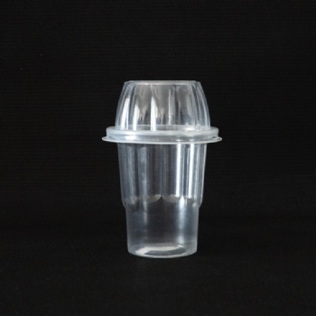 Transparent Plastic Cup with Bowl Style Plastic Lid