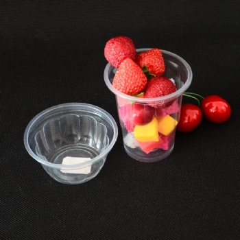 Transparent Plastic Cup with Bowl Style Plastic Lid