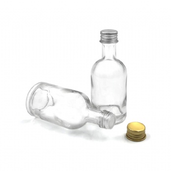 Mini Glass Bottle With Screw Lid For Alcohol Drink