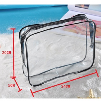 Transparent PVC Zipper Bag with Tote